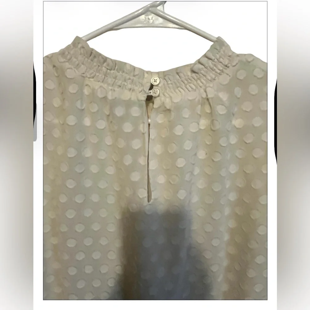 LOFT SWISS DOT RUFFLE SLEEVE TOP - Picture 10 of 13